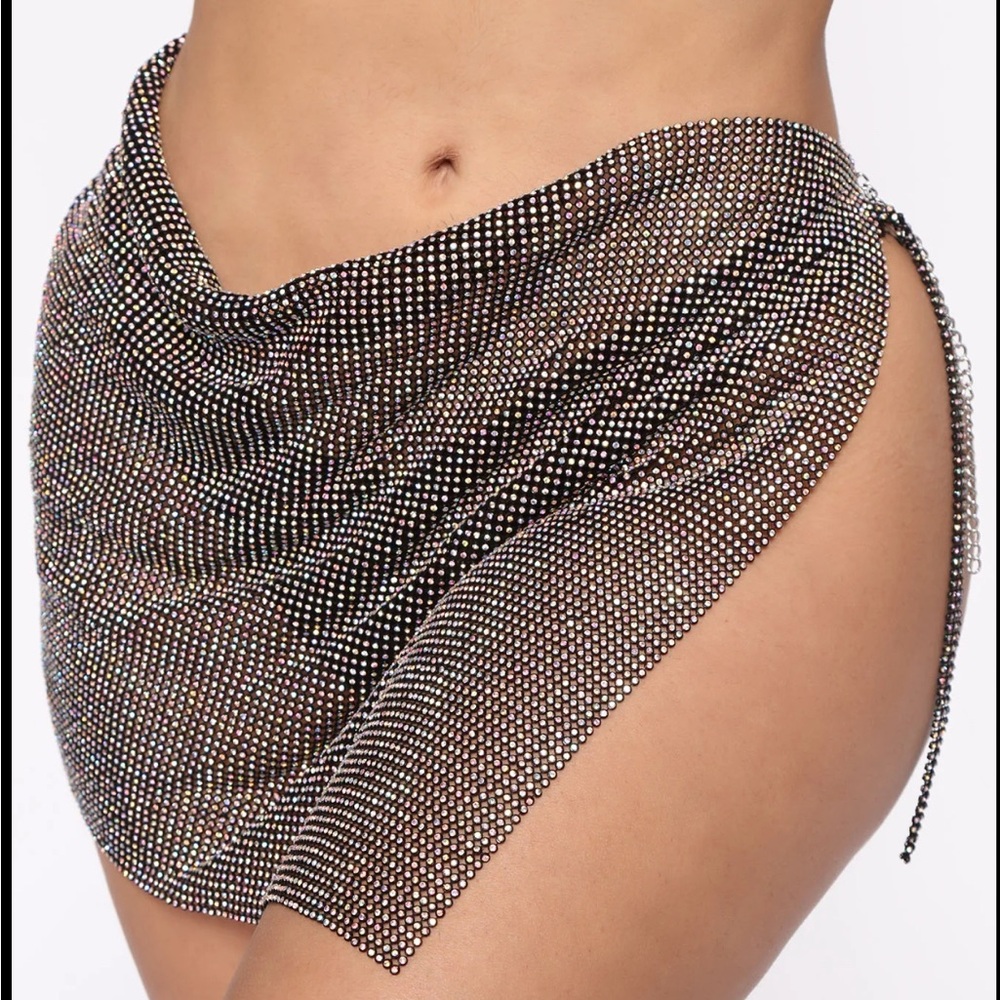 Rhinestone parry skirt